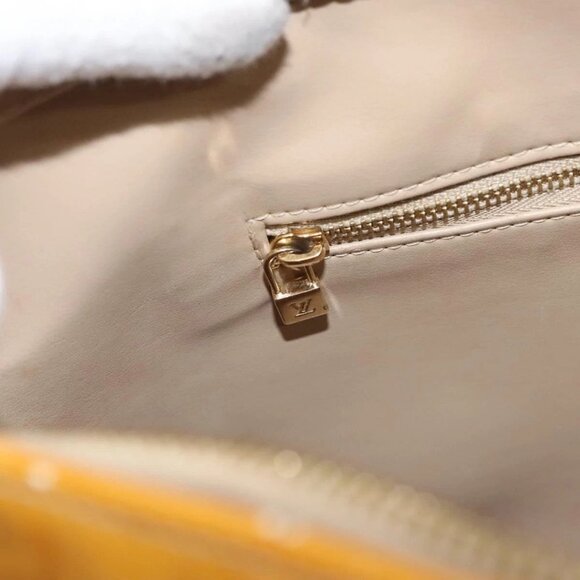 LOUIS VUITTON Monogram Vernis Houston Hand Bag Jaune M91121 LV Auth BA994 - Picture 13 of 16